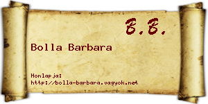 Bolla Barbara névjegykártya